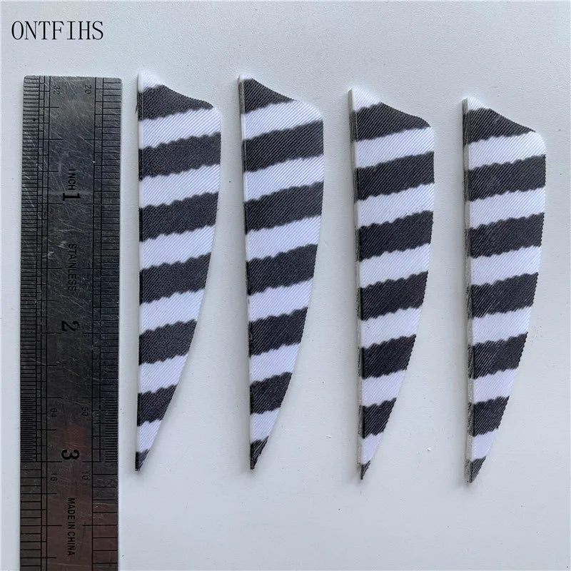 ONTFIHS Shield One Side Striped 3" Arrow Feathers Fletchings