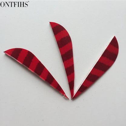 ONTFIHS Parabolic One Side Striped 2.5" Arrow Feathers Fletchings