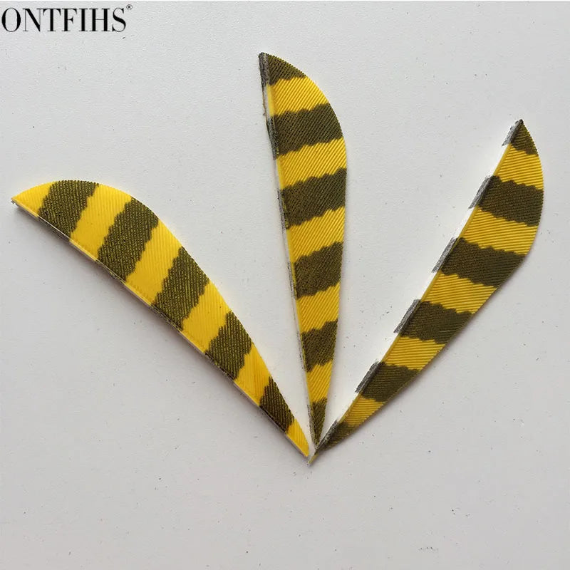 ONTFIHS Parabolic One Side Striped 2.5" Arrow Feathers Fletchings