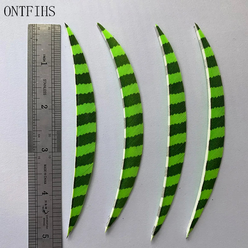 ONTFIHS Banana One Side Striped 5" Arrow Feathers Fletchings