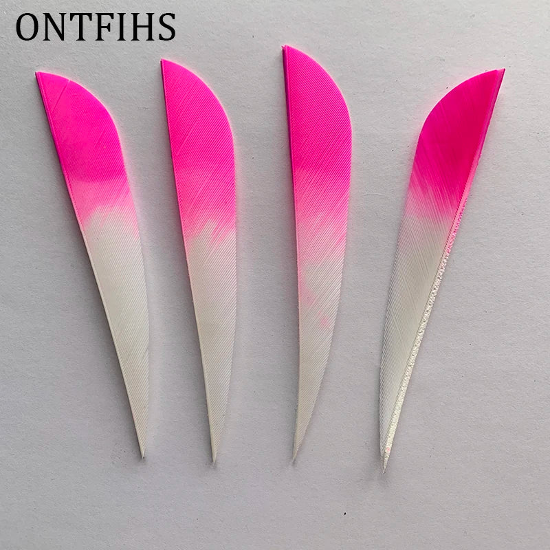 ONTFIHS 4" Gradient Colors Parabolic Arrow Feathers Fletchings