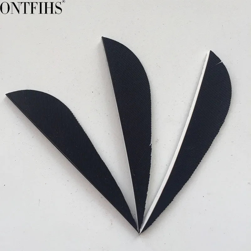 ONTFIHS 2.5" Solid Color Parabolic Arrow Feathers Fletchings