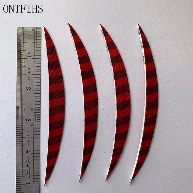 ONTFIHS Banana One Side Striped 5" Arrow Feathers Fletchings