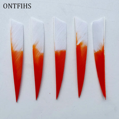 ONTFIHS 4" Gradient Colors Shield Arrow Feathers Fletchings