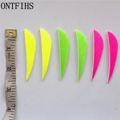 ONTFIHS 2.5" Solid Color Parabolic Arrow Feathers Fletchings