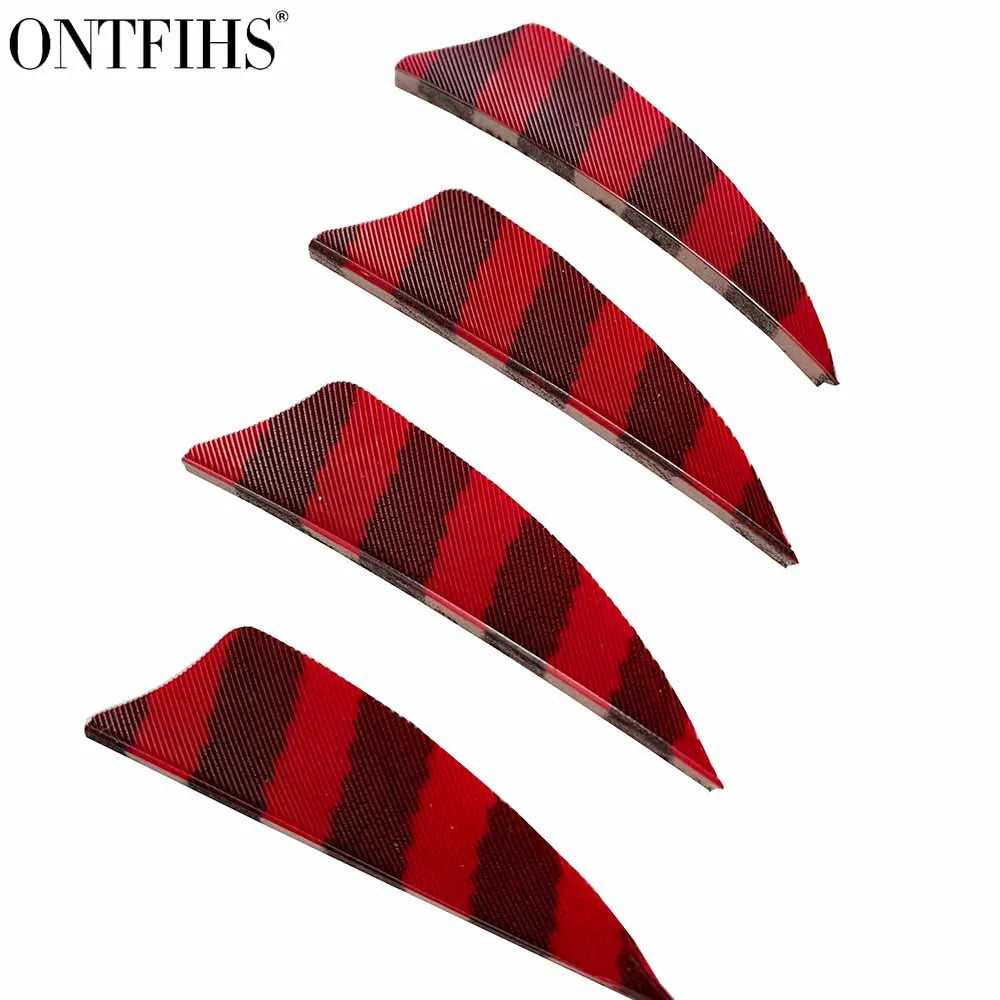 ONTFIHS 2" Shield Cut Striped Arrow Feathers