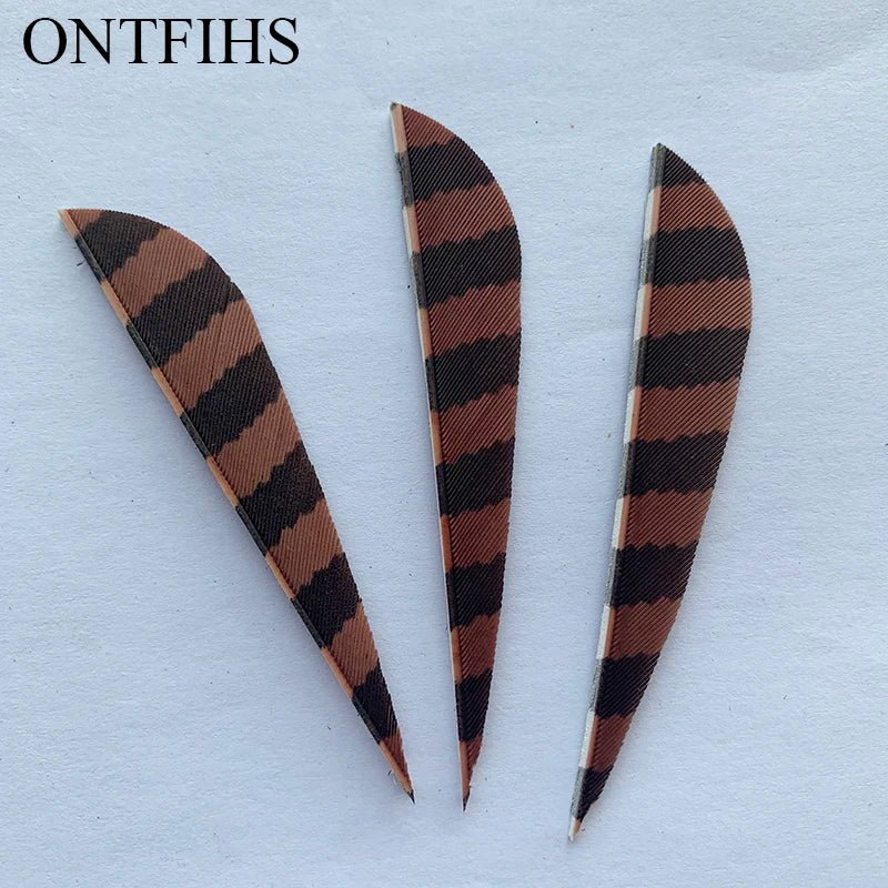 ONTFIHS Parabolic One Side Striped 3" Arrow Feathers Fletchings