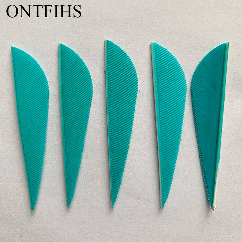 ONTFIHS 2.5" Solid Color Parabolic Arrow Feathers Fletchings