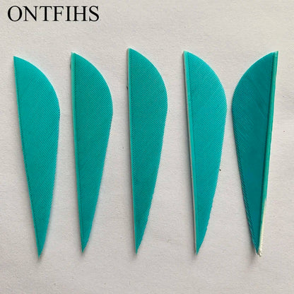 ONTFIHS 2.5" Solid Color Parabolic Arrow Feathers Fletchings