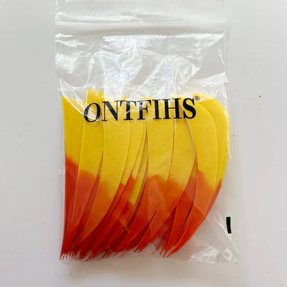 ONTFIHS 4" Gradient Colors Parabolic Arrow Feathers Fletchings