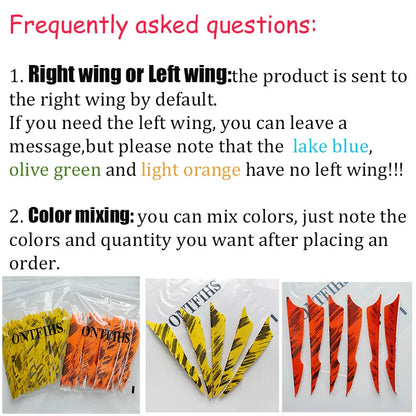 ONTFIHS 4 Inch Camo Sting Arrow Feathers Turkey Feather Archery Fletching