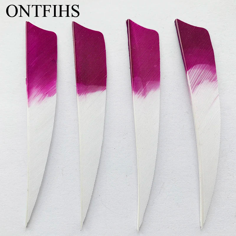 ONTFIHS 4" Gradient Colors Shield Arrow Feathers Fletchings