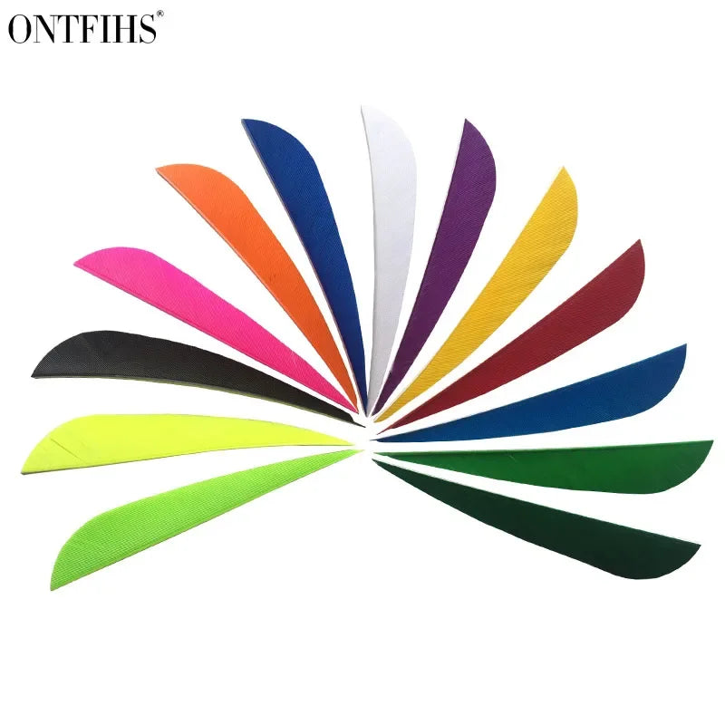 ONTFIHS 4" Solid Color Parabolic Arrow Feathers Fletchings