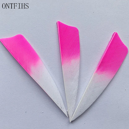 ONTFIHS 3" Gradient Colors Shield Arrow Feathers Fletchings