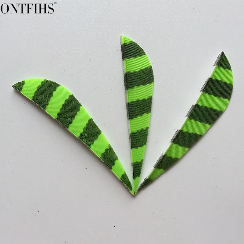 ONTFIHS Parabolic One Side Striped 2.5" Arrow Feathers Fletchings