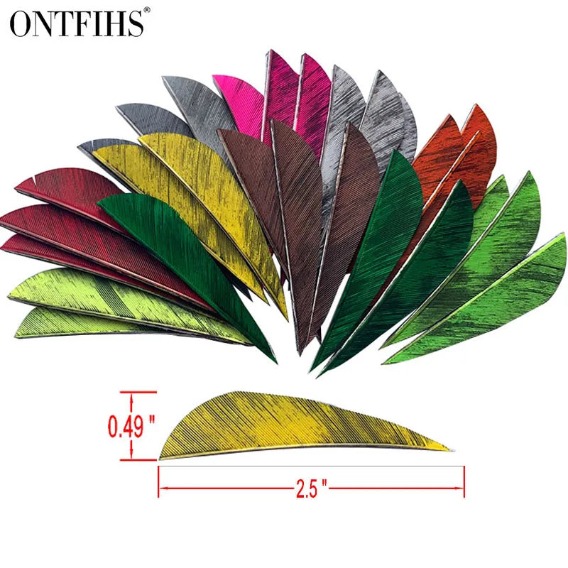 ONTFIHS 2.5" Paracolic Ink Painting Arrow Feathers Fletchings