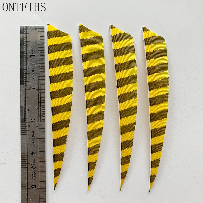 ONTFIHS Shield One Side Striped 5" Arrow Feathers Fletchings