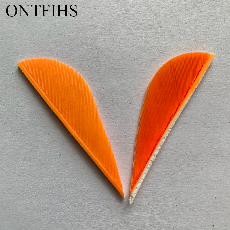 ONTFIHS 2" Solid Color Parabolic Arrow Feathers Fletchings