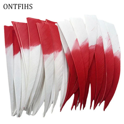 ONTFIHS 5" Gradient Colors Shield Arrow Feathers Fletchings