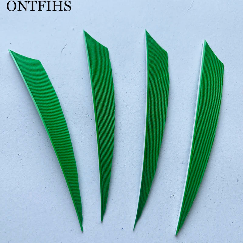 ONTFIHS 4" Solid Color New Shield Arrow Feathers Fletchings