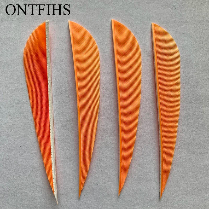 ONTFIHS 4" Solid Color Parabolic Arrow Feathers Fletchings