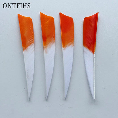 50 Pcs 4Inch Vanes Natural Turkey Feather Shield Cut Fletches Arrows Parts Archery DIY Accessories