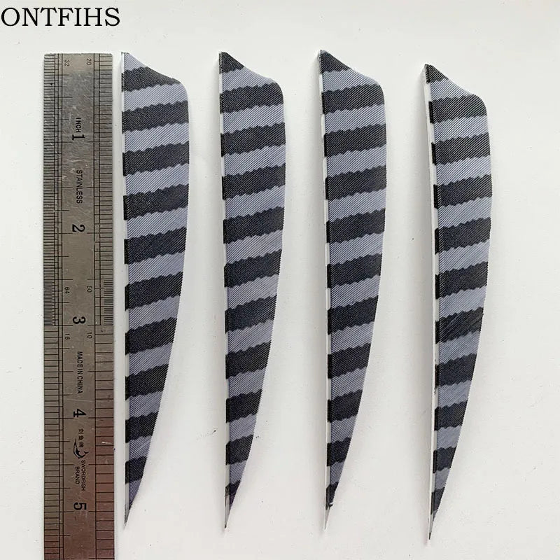 ONTFIHS Shield One Side Striped 5" Arrow Feathers Fletchings