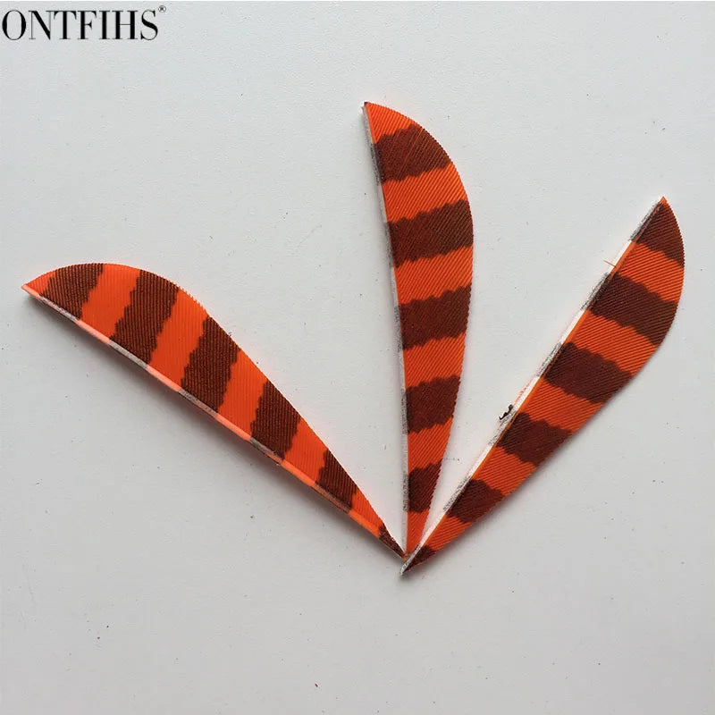 ONTFIHS Parabolic One Side Striped 2.5" Arrow Feathers Fletchings