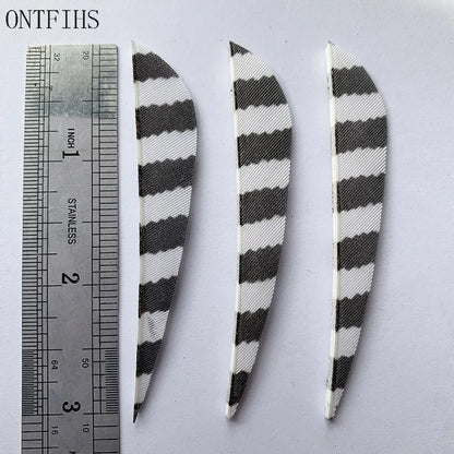 ONTFIHS Parabolic One Side Striped 3" Arrow Feathers Fletchings