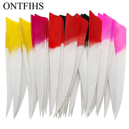 ONTFIHS 5" Gradient Colors Shield Arrow Feathers Fletchings