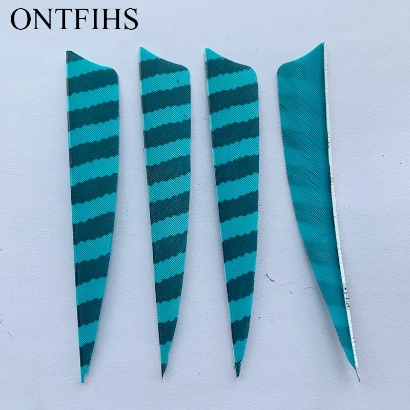 ONTFIHS Shield One Side Striped 4" Arrow Feathers Fletchings