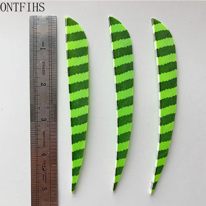 ONTFIHS Parabolic One Side Striped 5" Arrow Feathers Fletchings