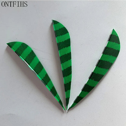 ONTFIHS Parabolic One Side Striped 3" Arrow Feathers Fletchings