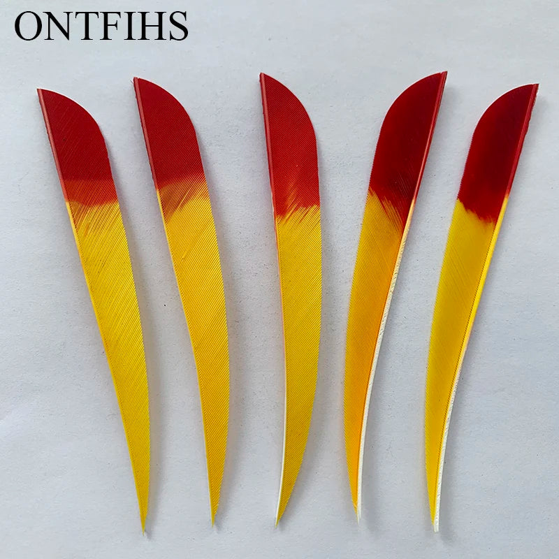 ONTFIHS 5" Gradient Colors Parabolic Arrow Feathers Fletchings