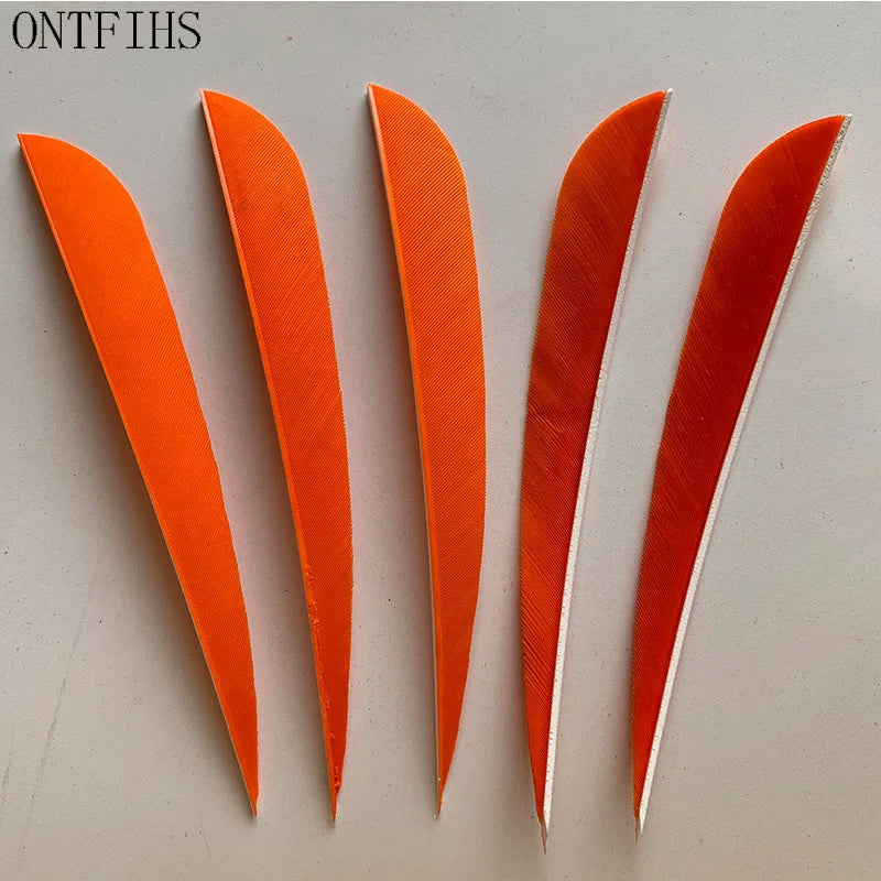 ONTFIHS 5" Solid Color Parabolic Arrow Feathers Fletchings