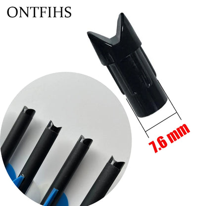 ONTFIHS 100 PCS Push-In Nocks For ID 7.6mm OD 8.8mm Crossbow Arrow Shaft