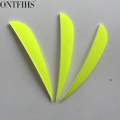 ONTFIHS 3" Solid Color Parabolic Arrow Feathers Fletchings