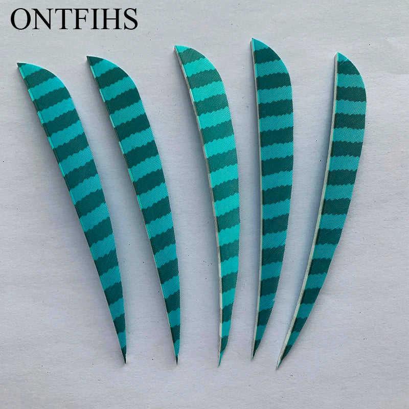 ONTFIHS Parabolic One Side Striped 5" Arrow Feathers Fletchings