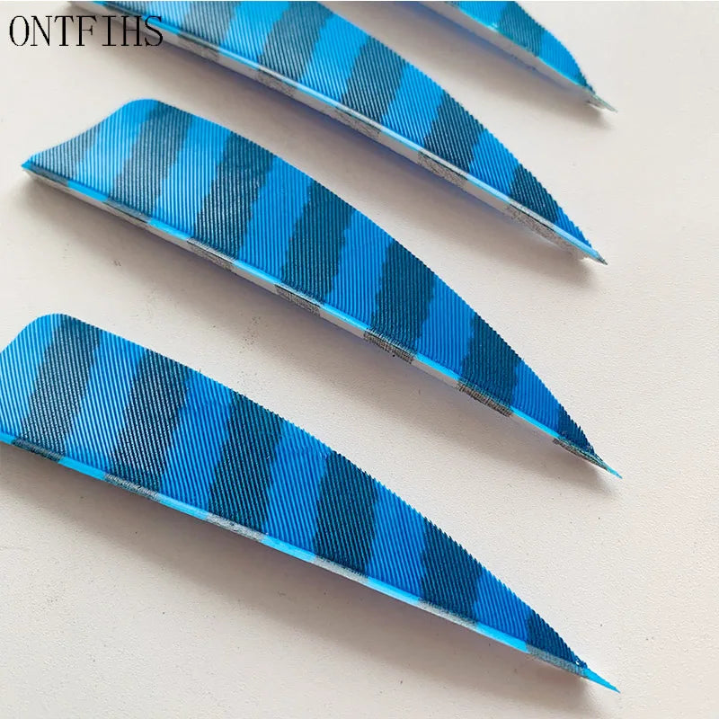 ONTFIHS Shield One Side Striped 3" Arrow Feathers Fletchings