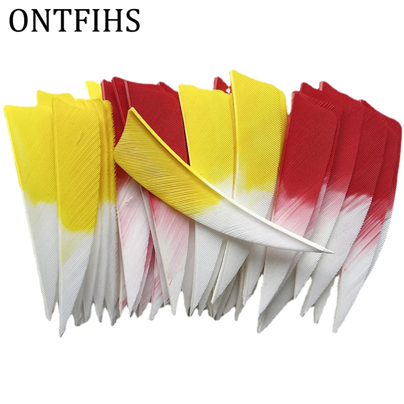 ONTFIHS 3" Gradient Colors Shield Arrow Feathers Fletchings