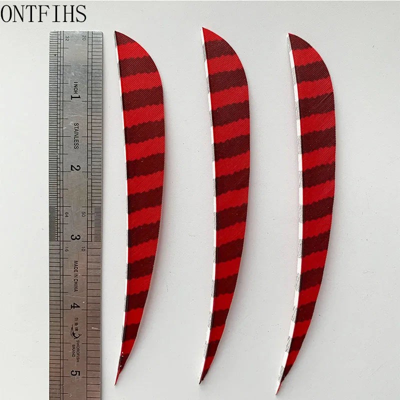 ONTFIHS Parabolic One Side Striped 5" Arrow Feathers Fletchings