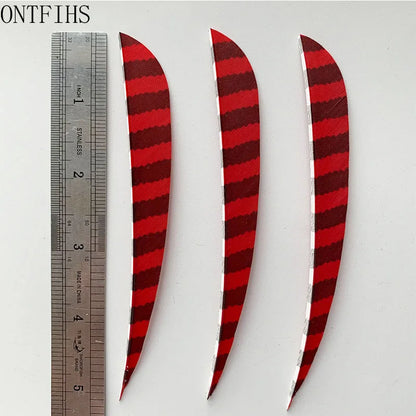 ONTFIHS Parabolic One Side Striped 5" Arrow Feathers Fletchings