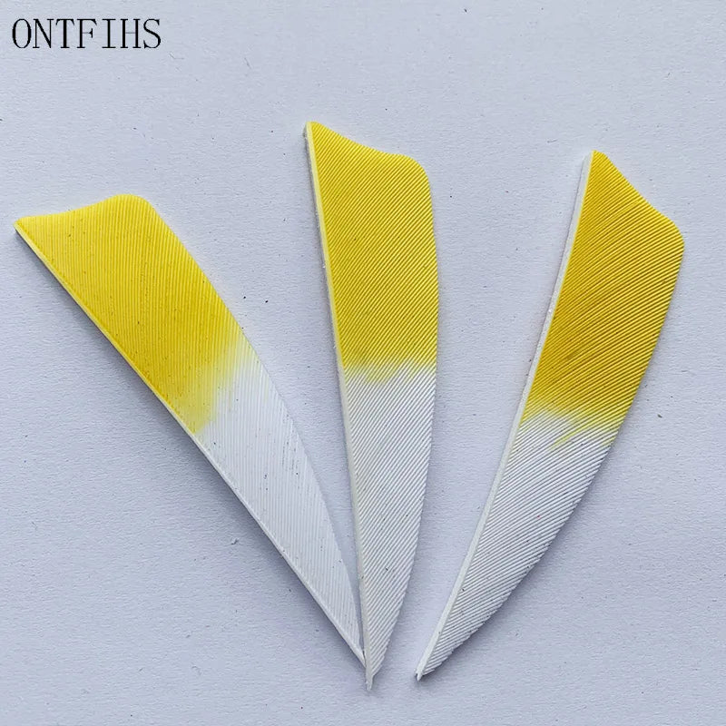 ONTFIHS 3" Gradient Colors Shield Arrow Feathers Fletchings