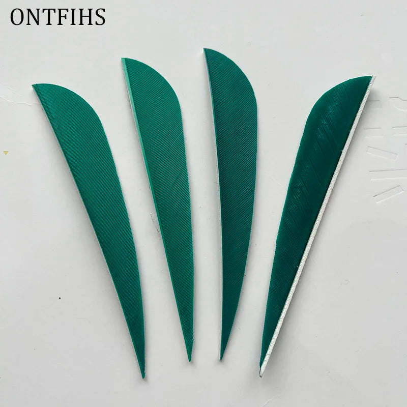 ONTFIHS 4" Solid Color Parabolic Arrow Feathers Fletchings