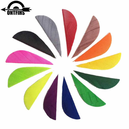 ONTFIHS 2" Solid Color Parabolic Arrow Feathers Fletchings For Hunting or Archery Target Shooting- 50 PCS