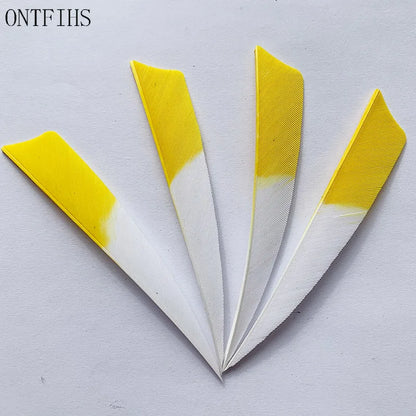 50 Pcs 4Inch Vanes Natural Turkey Feather Shield Cut Fletches Arrows Parts Archery DIY Accessories