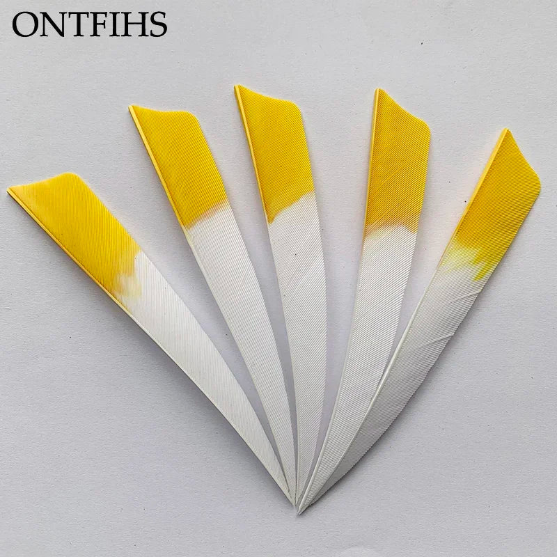 ONTFIHS 5" Gradient Colors Shield Arrow Feathers Fletchings