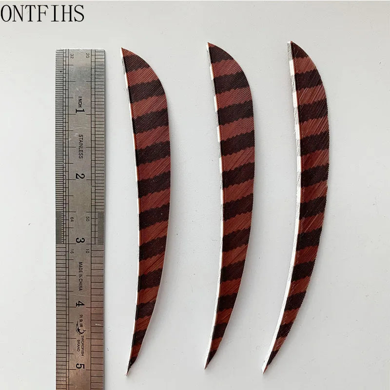 ONTFIHS Parabolic One Side Striped 5" Arrow Feathers Fletchings