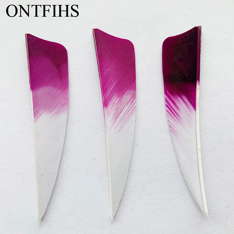 ONTFIHS 3" Gradient Colors Shield Arrow Feathers Fletchings