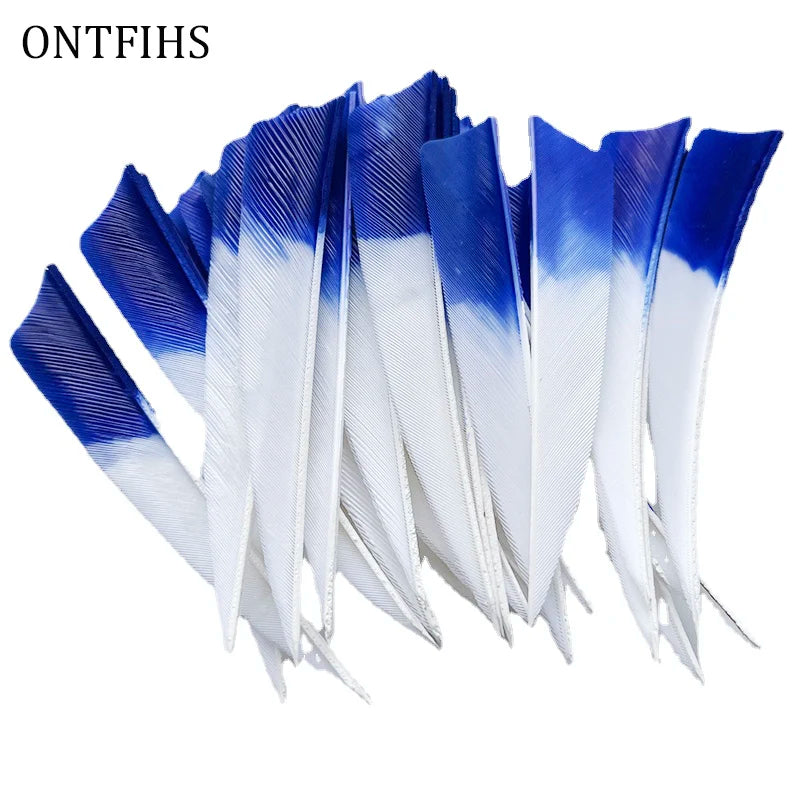 ONTFIHS 4" Gradient Colors Shield Arrow Feathers Fletchings